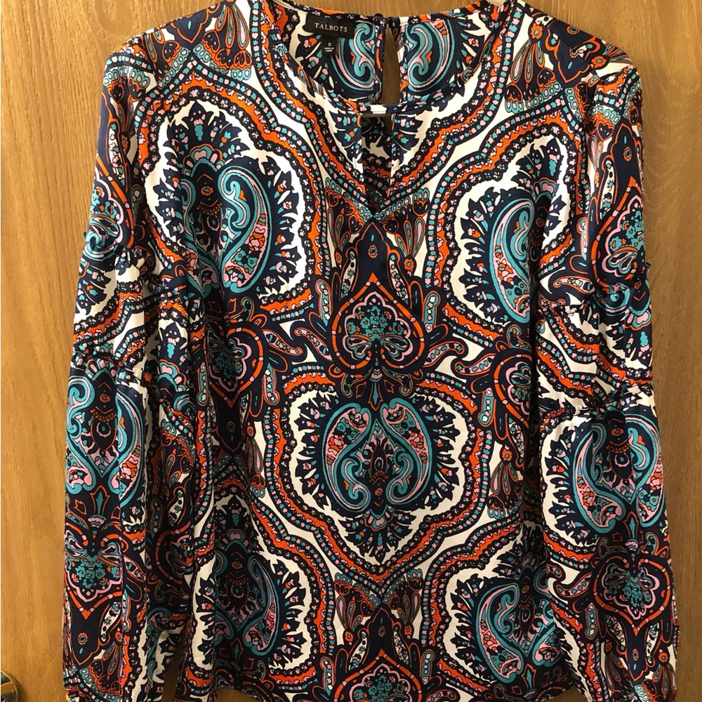 Talbots Women's Multicolor Paisley Top